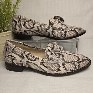 ANTONIO MELANI SNAKESKIN LOAFER DARLENE SLIP ON ANIMAL PRINT SIZE 8.5 EUC